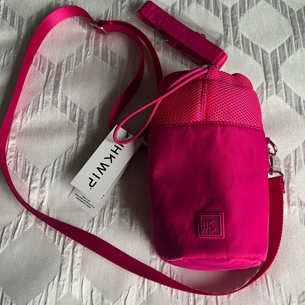 IHKWIP Take a Sip Insulated Water Bottle Caddy Crossbody -color: ruby berry. NWT